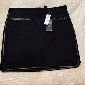 White House Black Market Black Mini Skirt with Zipper Accents